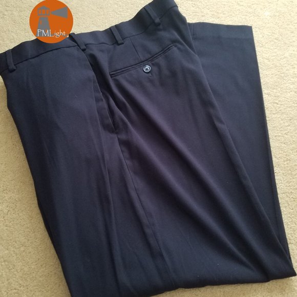 Croft & Barrow Navy Dress Pants 38x29 Flat Front - Picture 1 of 4
